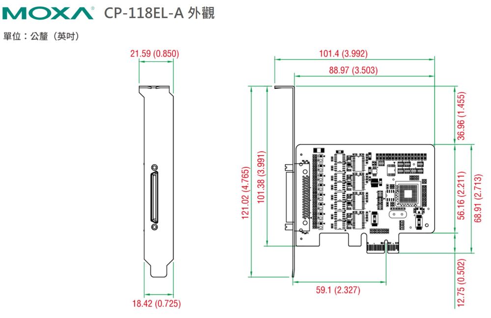 Moxa CP-118EL-A外觀